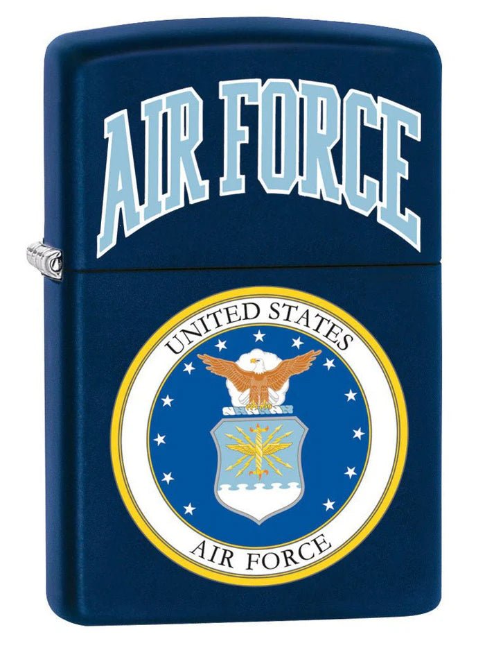 Zippo Lighter: USAF Air Force Logo - Navy Matte - Wasatch Flameworks