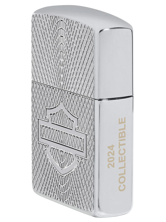 Zippo Lighter: 2024 Harley - Davidson Collectible of the Year - High Polish Chrome - Wasatch Flameworks