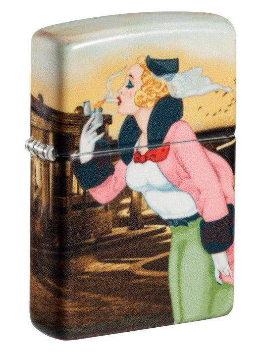 Zippo Lighter: Windy the Zippo Girl - 540 Color - Wasatch Flameworks