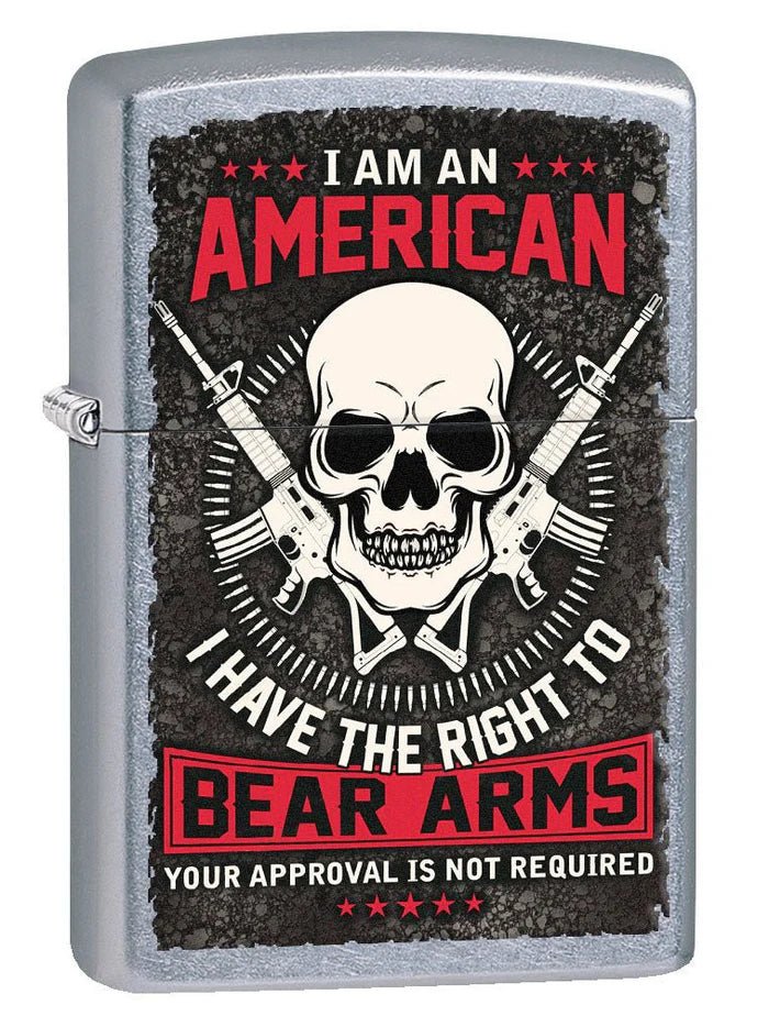 Zippo Lighter: The Right to Bear Arms - Street Chrome - Wasatch Flameworks