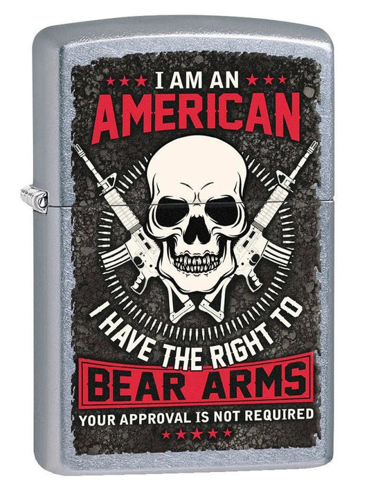 Zippo Lighter: The Right to Bear Arms - Street Chrome - Wasatch Flameworks